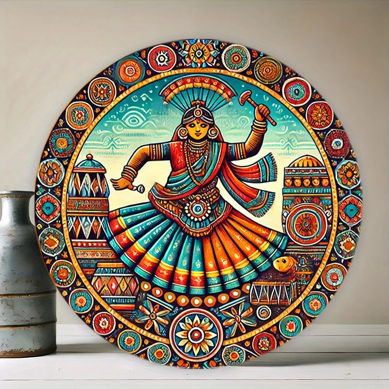 Vibrant Indian Tribal Dance Aluminum Wall Art, Round Decorative Plate, Colorful Traditional Attire & Ornate Patterns, Home Decor
Vibrant Indian Tribal Dance Aluminum Wall Art, Round Decorative Plate, Colorful Traditional Attire & Ornate Patterns, Home Decor