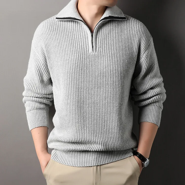 Men Pullovers Knitted Tops Sweaters Zipper Polo Collar Full Sleeve Slim Fit Casual Regular Knit Splice Sweater Autumn Winter
Men Pullovers Knitted Tops Sweaters Zipper Polo Collar Full Sleeve Slim Fit Casual Regular Knit Splice Sweater Autumn Winter
