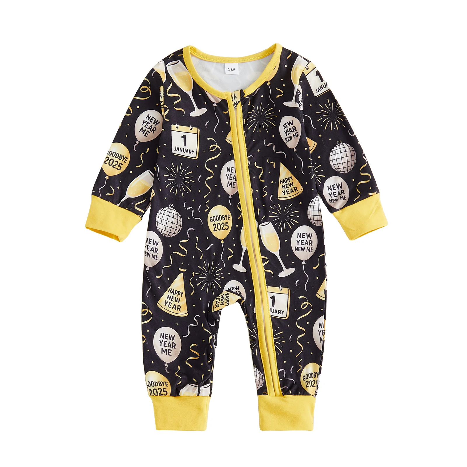 Baby Boys Oblique Zipper Jumpsuit Long Sleeve Crewneck New Year Elements Print Romper
Baby Boys Oblique Zipper Jumpsuit Long Sleeve Crewneck New Year Elements Print Romper