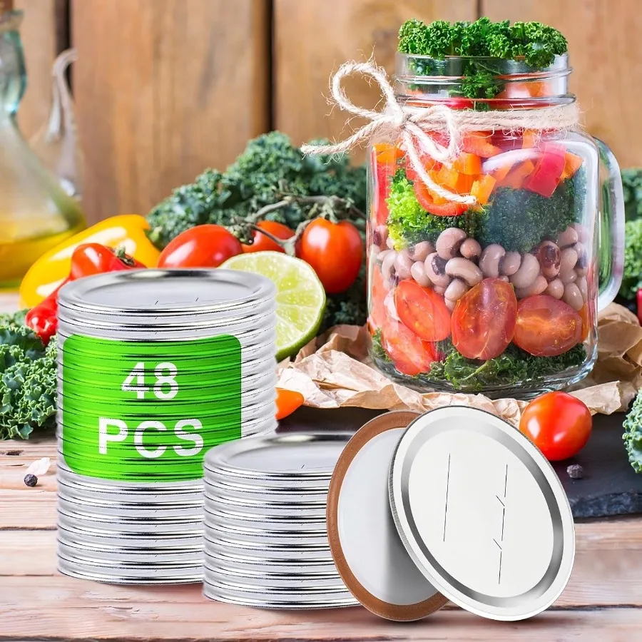 48 Pcs Canning Lids QUINGLU Mason Jar Lids for Ball Jars 100% Fit For Regular Mouth Jars Food Grade Silicone Sealing Ring That
48 Pcs Canning Lids QUINGLU Mason Jar Lids for Ball Jars 100% Fit For Regular Mouth Jars Food Grade Silicone Sealing Ring That
