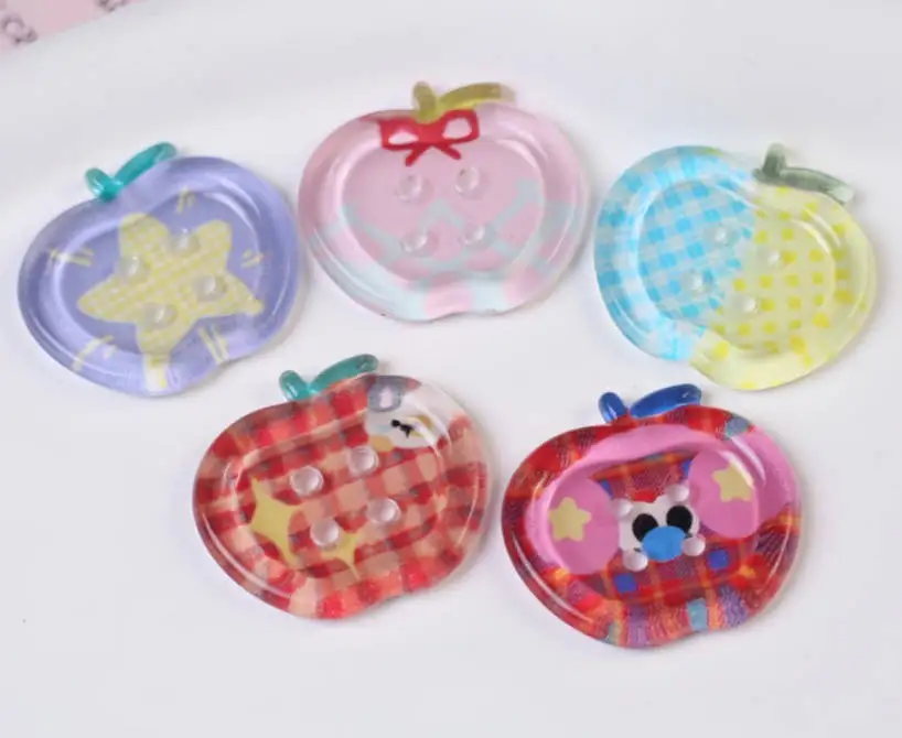 Colored Printed Apple Buttons Transparent DIY Clothing Accessories Shoe Decoration Button Holes Fashionable Craft Supplies
Colored Printed Apple Buttons Transparent DIY Clothing Accessories Shoe Decoration Button Holes Fashionable Craft Supplies