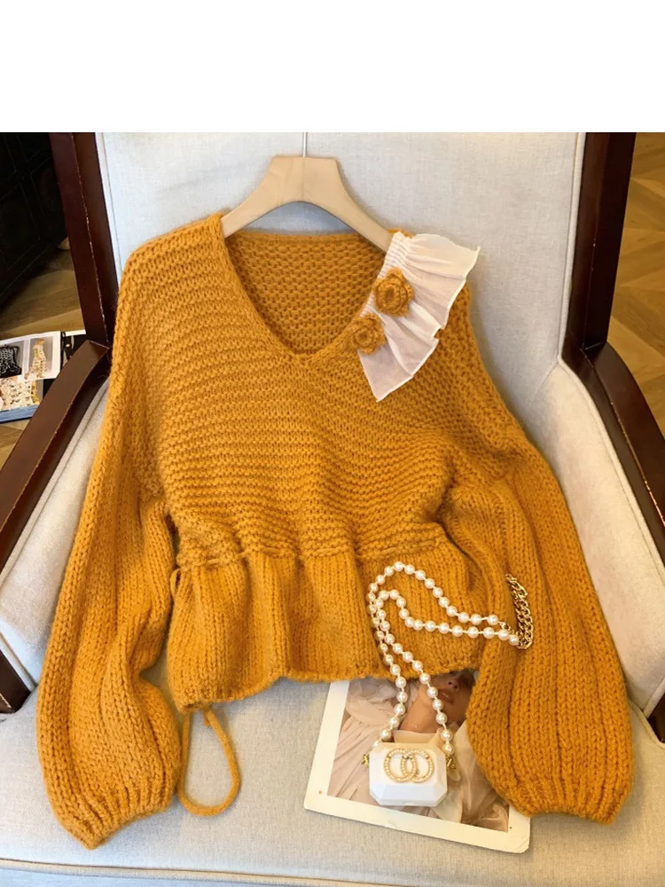 Модный вязаный свитер свободного покроя с цветочным узором в Корейском стиле Long Sve V-Ne Повседневная одежда Удобный мягкий средний тонкий
Модный вязаный свитер свободного покроя с цветочным узором в Корейском стиле Long Sve V-Ne Повседневная одежда Удобный мягкий средний тонкий