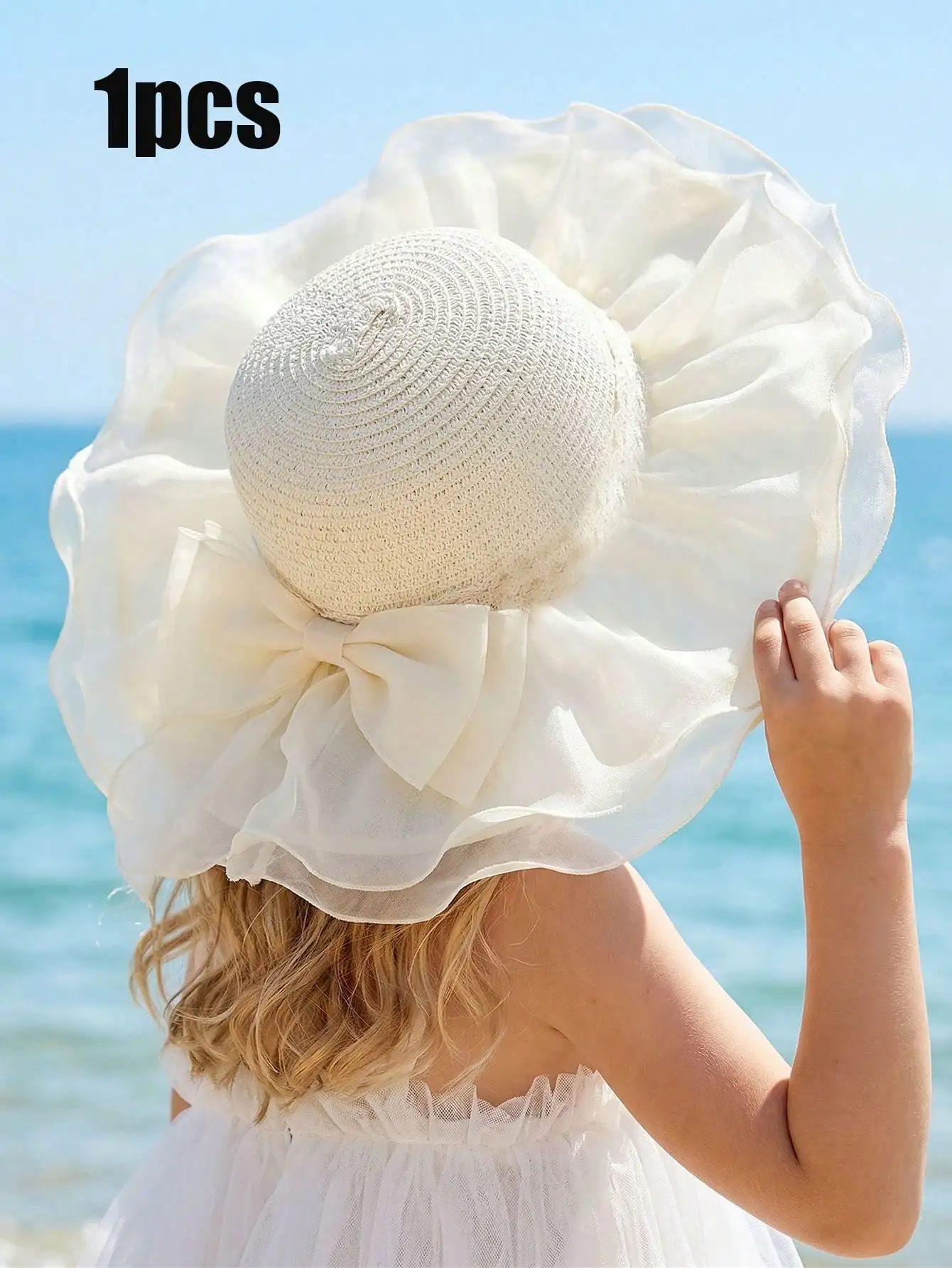 1Pc 3-8Y Girls Super Wide Brim White Straw Hat White Bow Multi-layer Mesh Lace Sun Hat
1Pc 3-8Y Girls Super Wide Brim White Straw Hat White Bow Multi-layer Mesh Lace Sun Hat