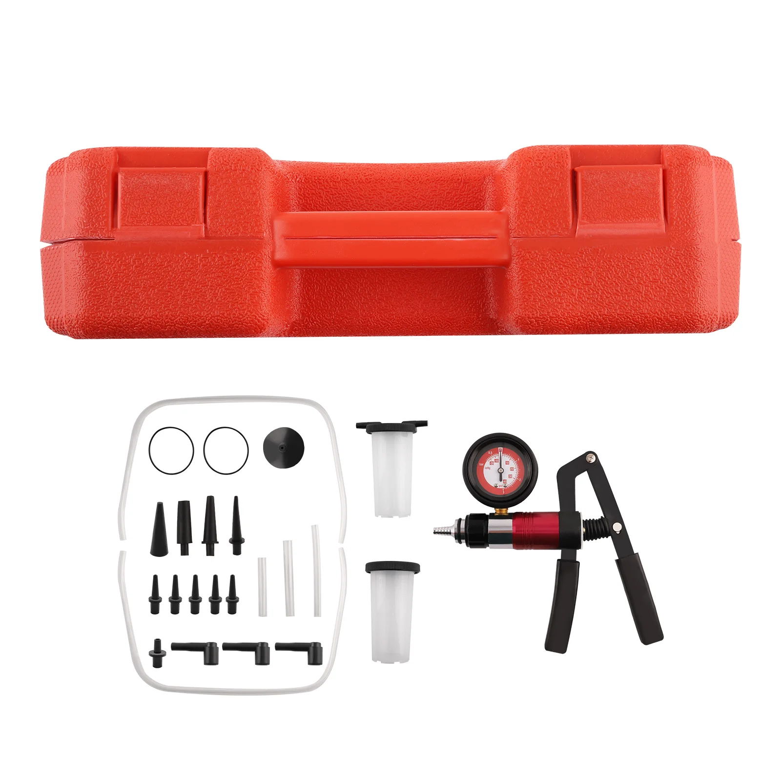 Vacuum Pressure Pump Tester Kits Brake Fluid Bleeder Bleeding Adaptors Gauge
Vacuum Pressure Pump Tester Kits Brake Fluid Bleeder Bleeding Adaptors Gauge