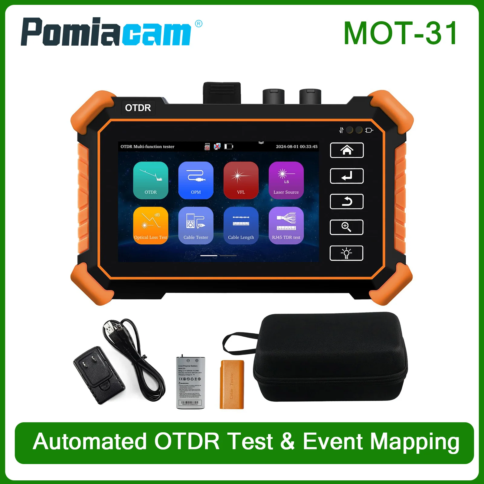 OTDR Multi-Function Fiber Tester 1310/1550nm Event Map with OPM VFL LAN Cable Test for Fiber Network Maintenance MOT-31
OTDR Multi-Function Fiber Tester 1310/1550nm Event Map with OPM VFL LAN Cable Test for Fiber Network Maintenance MOT-31