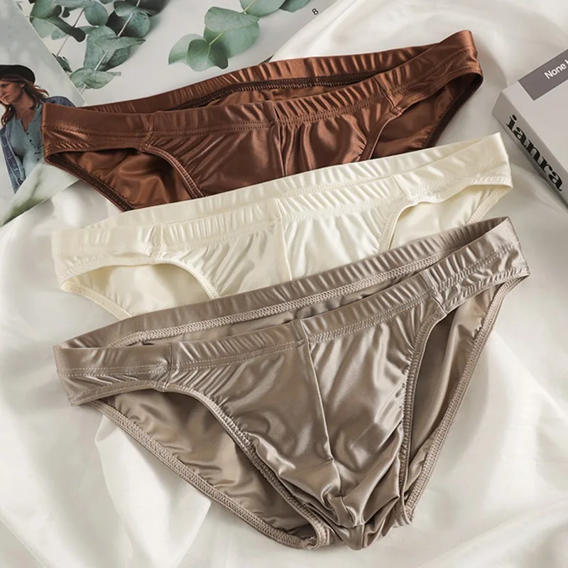 Satin Silky Briefs Men's Korean Teenager Ice Silk Seemless Panties Breathe Quick Drying Underpants Boys U Convex Pouch Underwear
Satin Silky Briefs Men's Korean Teenager Ice Silk Seemless Panties Breathe Quick Drying Underpants Boys U Convex Pouch Underwear