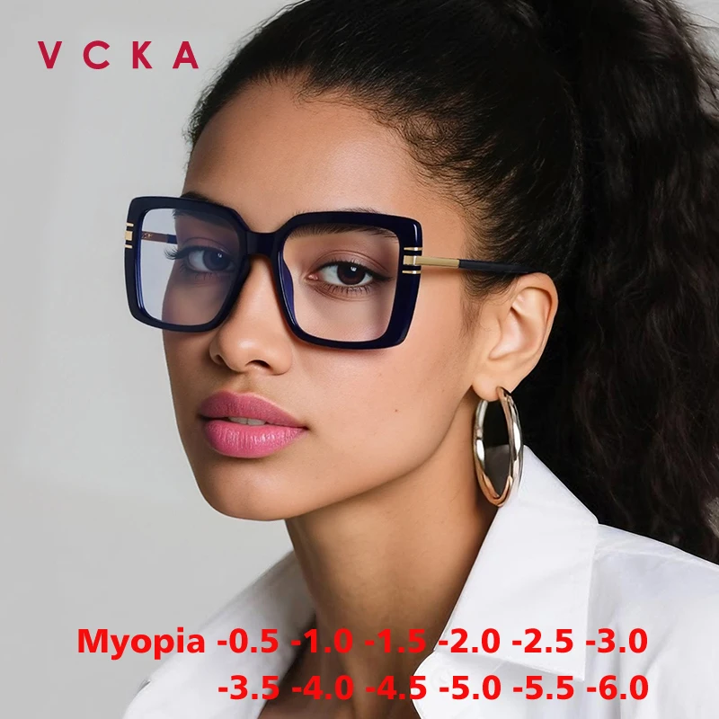 VCKA NEW TR90 Women Myopia Glasses Big Square Frame Fashion Business Anti-blue Light Prescription Custom Eyewear -0.50 TO -6.0
VCKA NEW TR90 Women Myopia Glasses Big Square Frame Fashion Business Anti-blue Light Prescription Custom Eyewear -0.50 TO -6.0