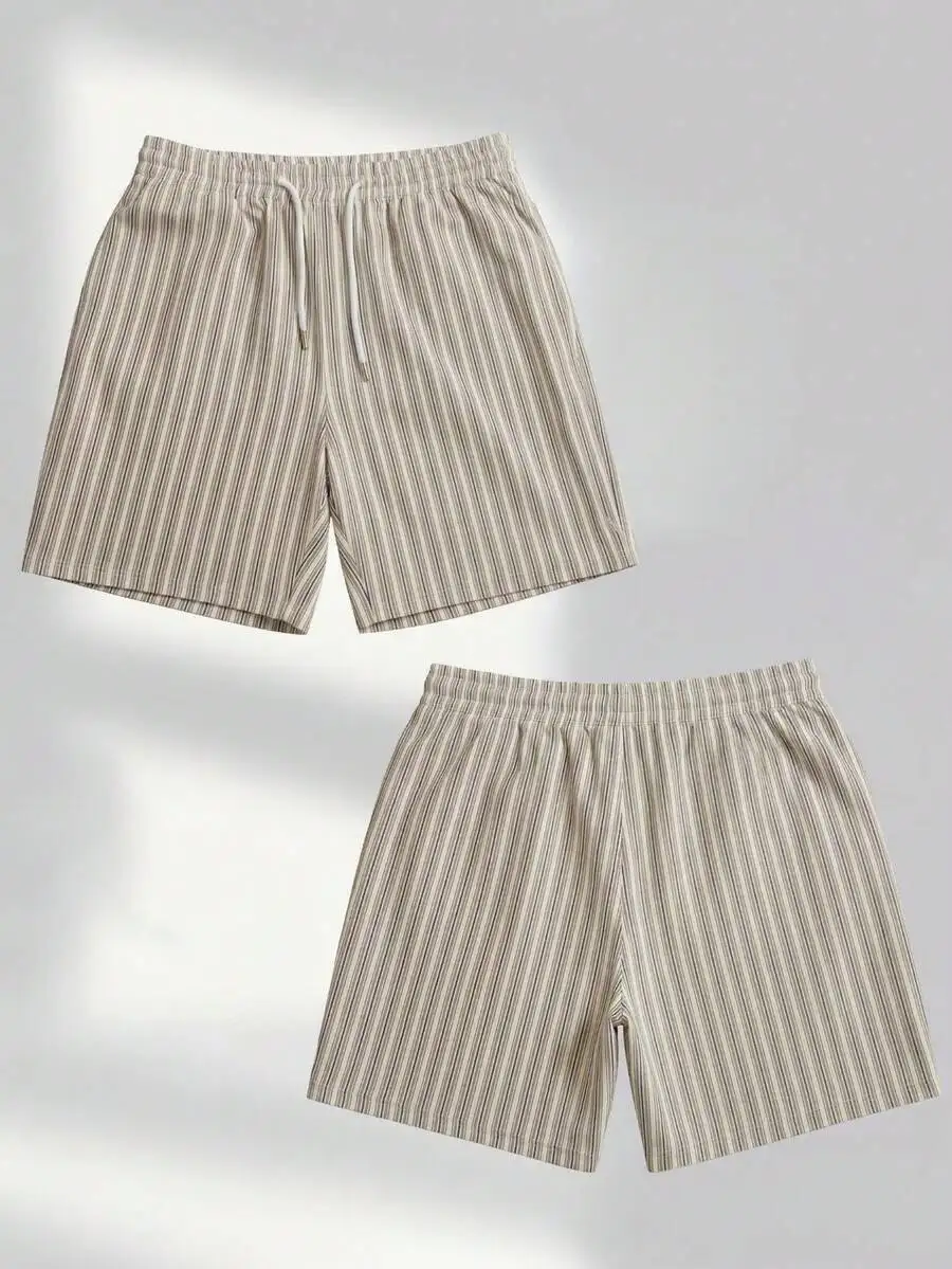 Mens Striped Drawstring Waist Shorts, Lightweight Casual Knee-Length For Summer Vacation
Mens Striped Drawstring Waist Shorts, Lightweight Casual Knee-Length For Summer Vacation