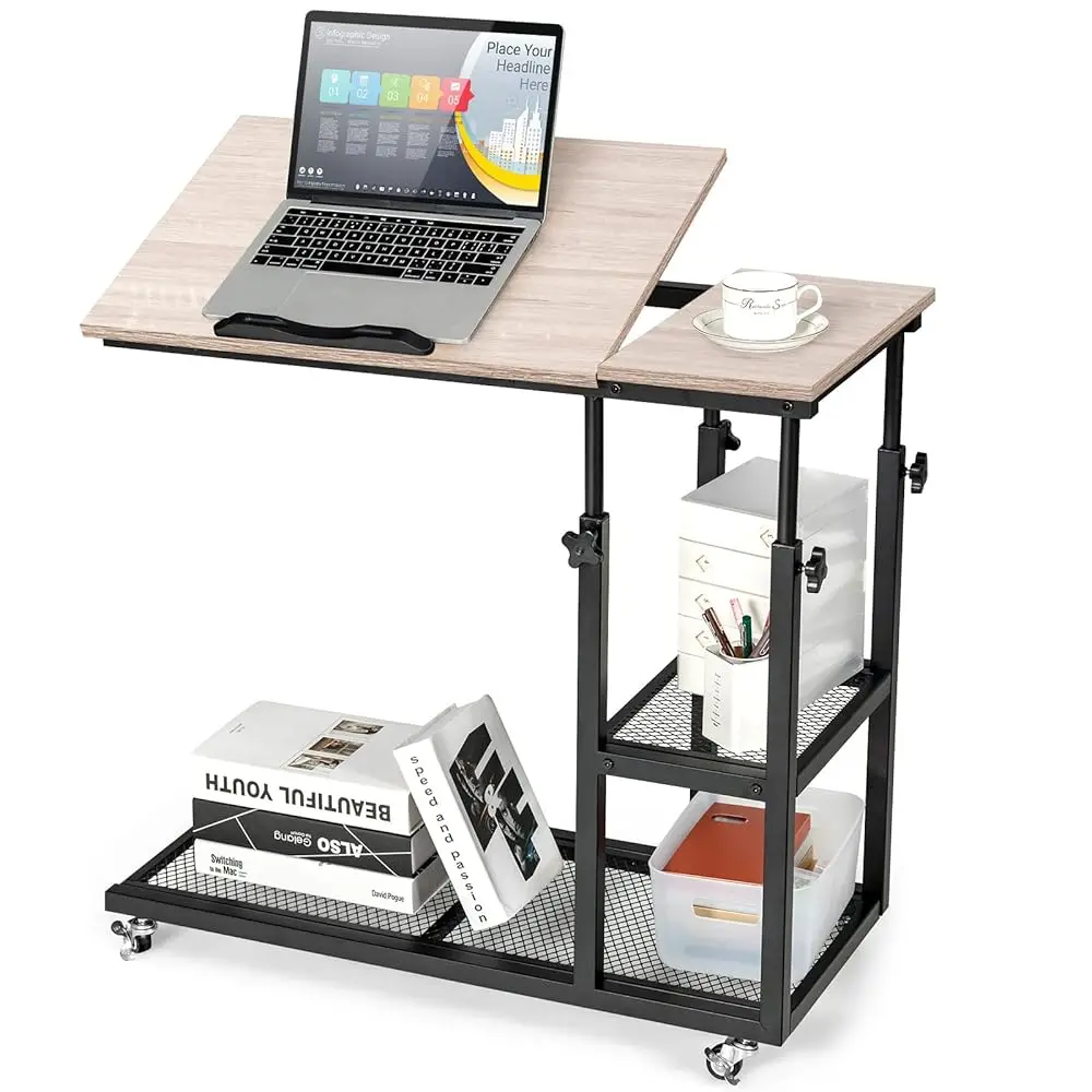 Height Adjustable C Shaped End Table With Lockable Wheels, Mobile Couch Desk Table With Tiltable Table Top, Sofa Bedside Laptop
Height Adjustable C Shaped End Table With Lockable Wheels, Mobile Couch Desk Table With Tiltable Table Top, Sofa Bedside Laptop