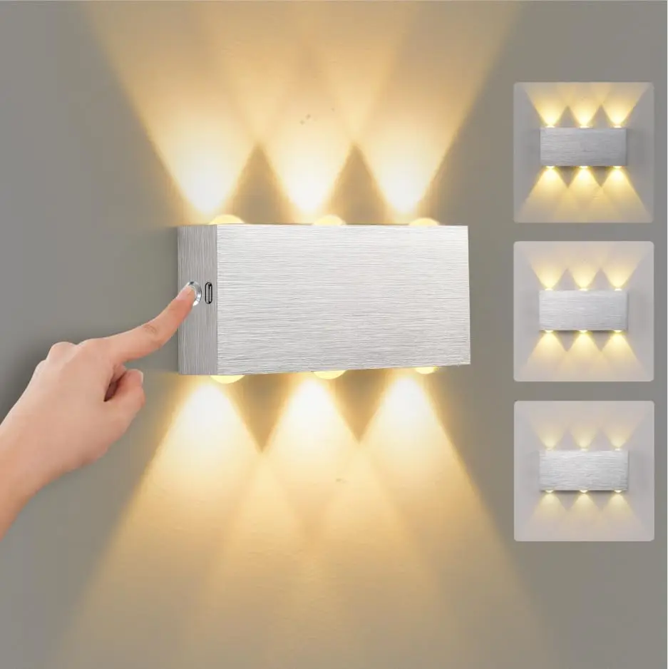 Battery Operated Wall Sconce Indoor with Switch, Touch Control Adjustable Brightness, 6W LED 4000mAh Magnetic Wall Lamp, Silver
Battery Operated Wall Sconce Indoor with Switch, Touch Control Adjustable Brightness, 6W LED 4000mAh Magnetic Wall Lamp, Silver