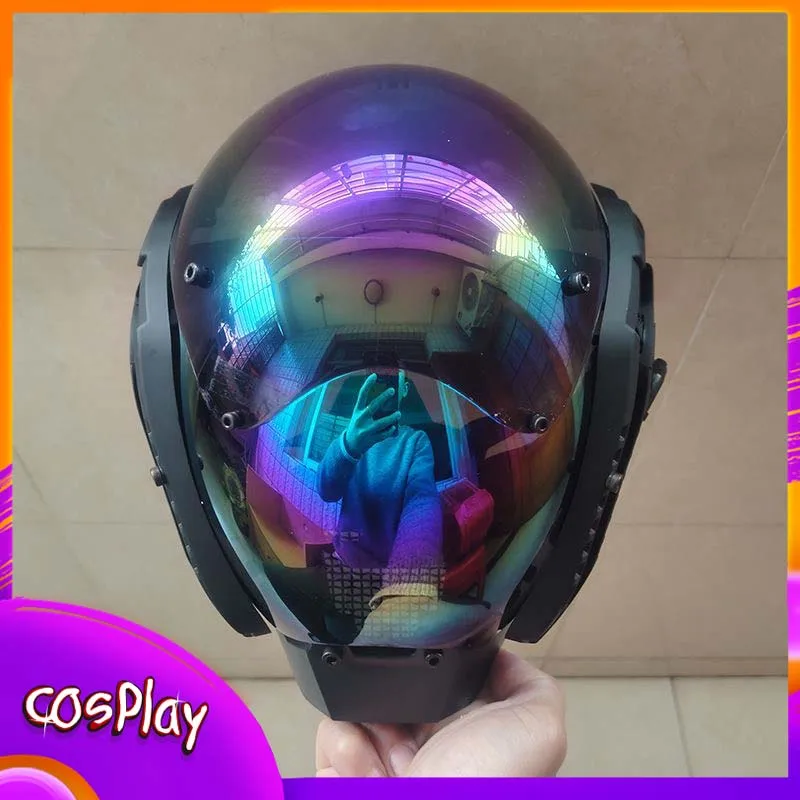 Cyber Punk Cosplay Mask Full Face Helmet With Iridescent Lens For Halloween Music Festival Comic-Con Bar Party Props Adult Gift
Cyber Punk Cosplay Mask Full Face Helmet With Iridescent Lens For Halloween Music Festival Comic-Con Bar Party Props Adult Gift