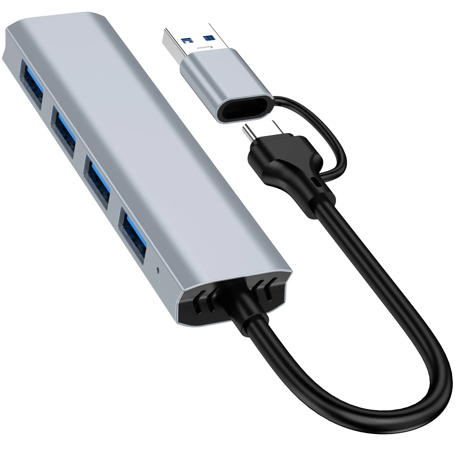 4 Port USB3.0 Type C USB a Docking Station 4 in 1 Aluminium Metal Hub for Laptop 5Gbps Data Transfer
4 Port USB3.0 Type C USB a Docking Station 4 in 1 Aluminium Metal Hub for Laptop 5Gbps Data Transfer