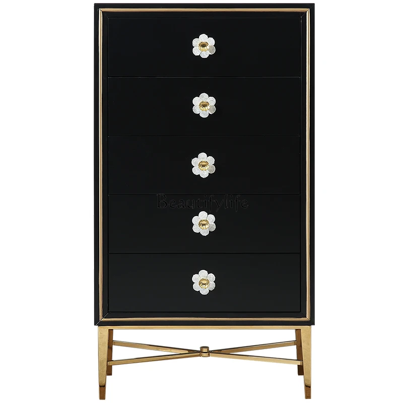 French camellia chest of drawers Italian light luxury living room storage cabinet
French camellia chest of drawers Italian light luxury living room storage cabinet