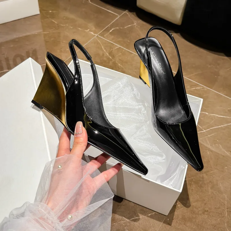 New Women Shoes Exquisite Patent Leather High Heeled Sandals for Woman Sexy Pointed Tip Casual Shoe Designer Shoes Zapatos Mujer
New Women Shoes Exquisite Patent Leather High Heeled Sandals for Woman Sexy Pointed Tip Casual Shoe Designer Shoes Zapatos Mujer