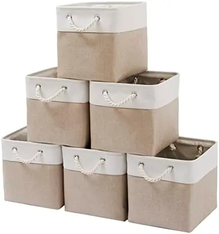 11x11x11 Inch Foldable Storage Bins 6-Pack – White & Beige Collapsible Fabric Cubes for Closet, Office, Toys, Clothes Organizer
11x11x11 Inch Foldable Storage Bins 6-Pack – White & Beige Collapsible Fabric Cubes for Closet, Office, Toys, Clothes Organizer