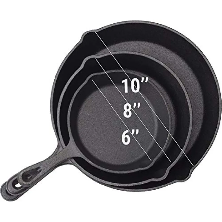 Pre-Seasoned Cast Iron 3 Piece Skillet Set
Pre-Seasoned Cast Iron 3 Piece Skillet Set