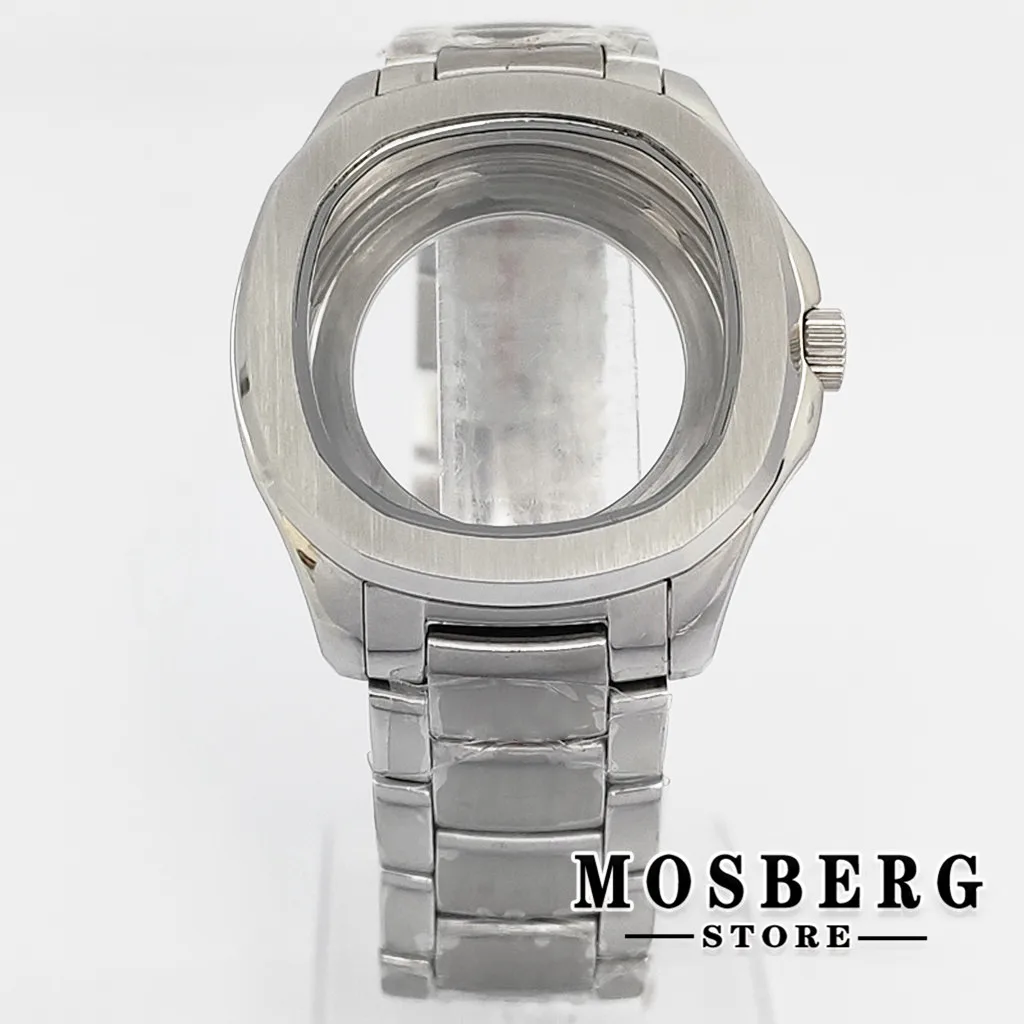 40mm Silver Watch Case With Strap Solid Stainless Steel For NH35 NH36 ETA2824 PT5000 ST2130 Automatic Movement Accessories Parts
40mm Silver Watch Case With Strap Solid Stainless Steel For NH35 NH36 ETA2824 PT5000 ST2130 Automatic Movement Accessories Parts