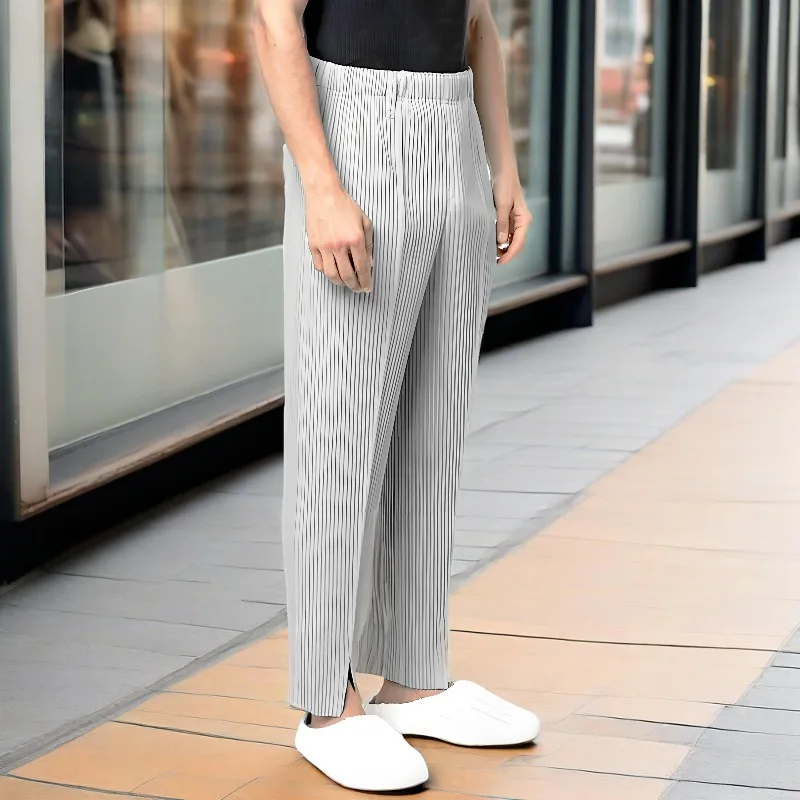 Miyake Pleated Casual Pants Solid Color 2025 Fall New Loose Drape Feeling Leg Slit Casual Straight Pants Niche Men Tide Clothing
Miyake Pleated Casual Pants Solid Color 2025 Fall New Loose Drape Feeling Leg Slit Casual Straight Pants Niche Men Tide Clothing
