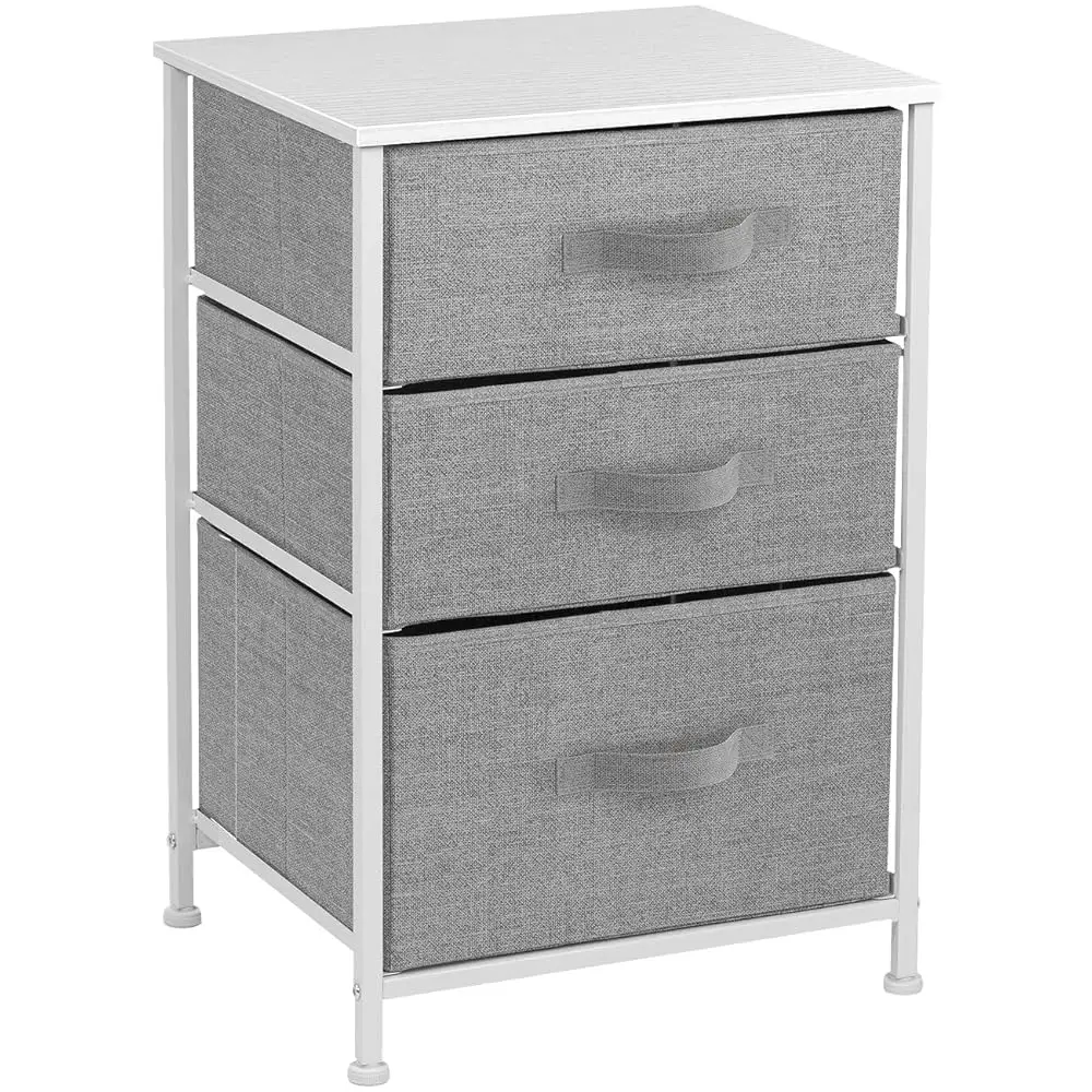 Nightstand With 3 Drawers - Bedside Furniture End Table Night Stand With Steel Frame, Wood Top & Easy Pull Fabric Bins - Small
Nightstand With 3 Drawers - Bedside Furniture End Table Night Stand With Steel Frame, Wood Top & Easy Pull Fabric Bins - Small