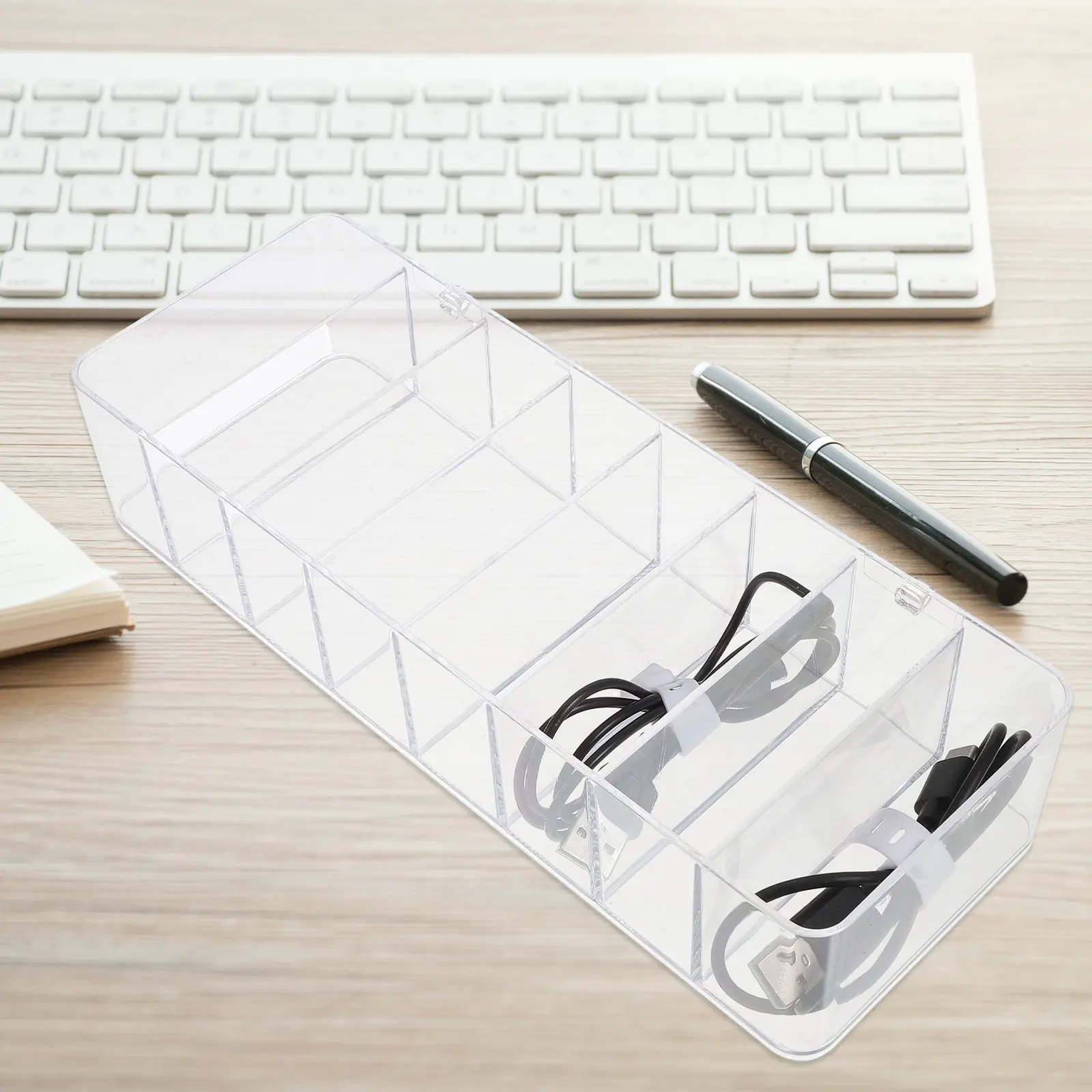 Набор из 1 шт. Прозрачный органайзер для кабелей: стильный и компактный дизайн для организации проводов, скрытия шнуров, хранения мелких предметов и кабелей для передачи данных на рабочем столе
Набор из 1 шт. Прозрачный органайзер для кабелей: стильный и компактный дизайн для организации проводов, скрытия шнуров, хранения мелких предметов и кабелей для передачи данных на рабочем столе