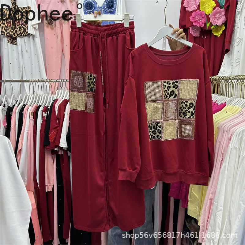 Colorblock Leopard Stitching Hot Diamonds Women Sets O-neck Long Sleeve O-neck Pullover Top + Elastic High Waist Straight Pants
Colorblock Leopard Stitching Hot Diamonds Women Sets O-neck Long Sleeve O-neck Pullover Top + Elastic High Waist Straight Pants