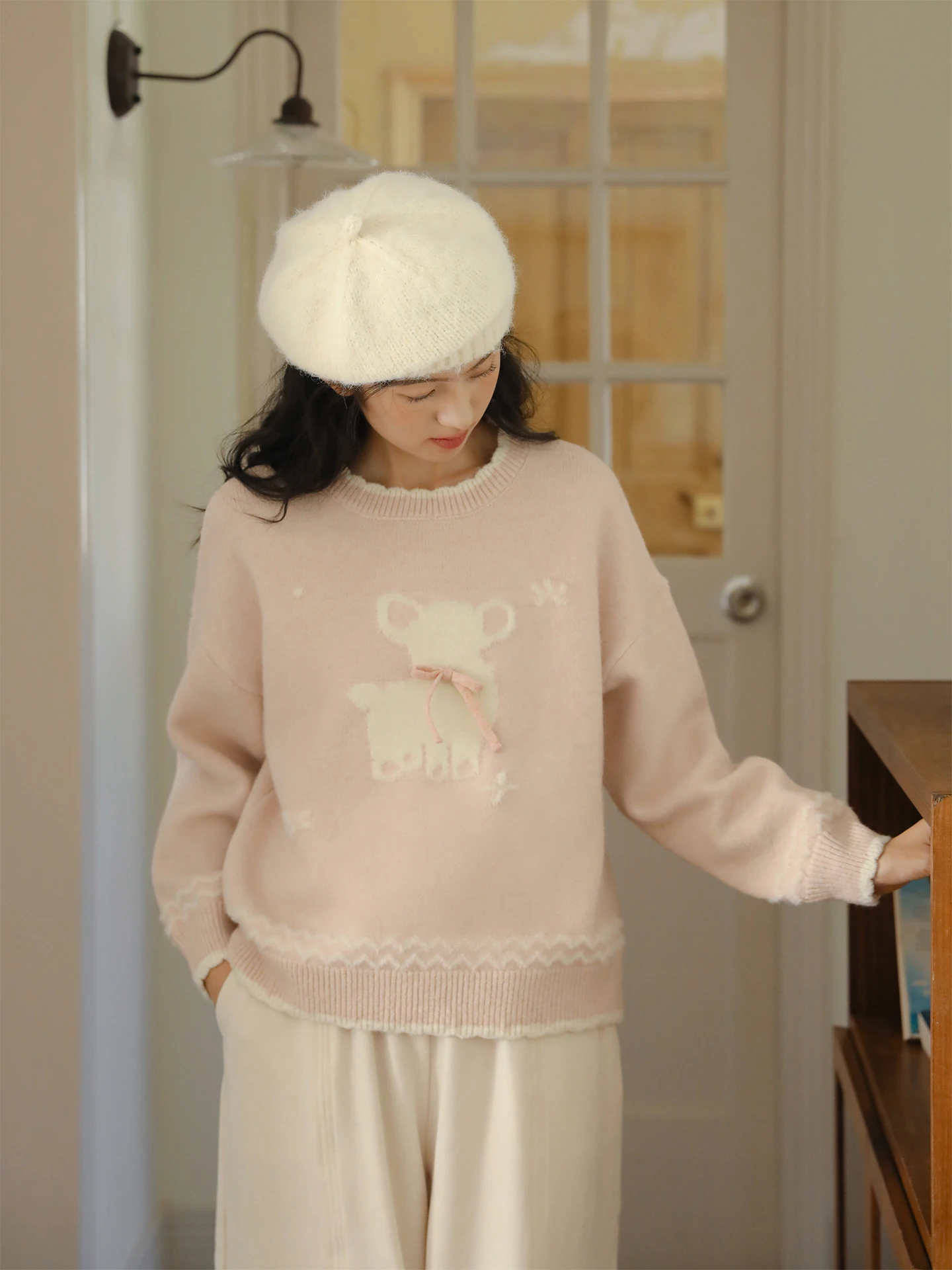 Nesoulum Cr Pink Knitted Sweater Women's Winter Vintage Loose Lazy Sle Overhead eep Pattern Warm Long Sve round Nec...
Nesoulum Cr Pink Knitted Sweater Women's Winter Vintage Loose Lazy Sle Overhead eep Pattern Warm Long Sve round Nec...