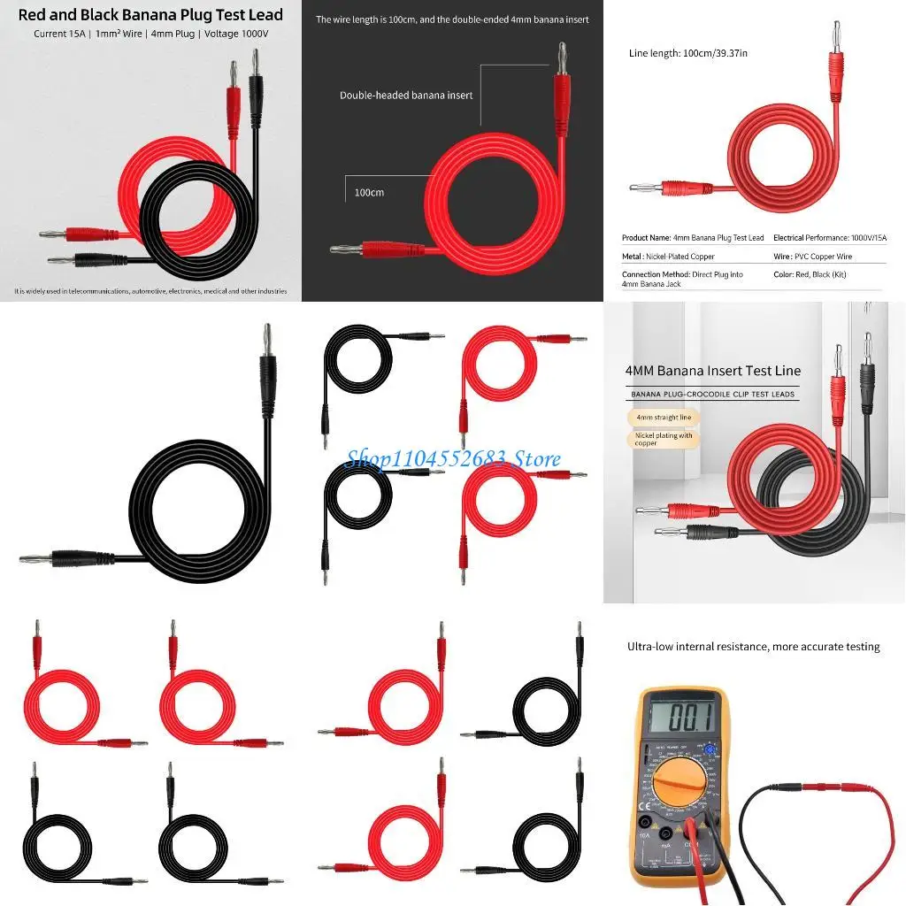 Y6GD Pack of 4 4mm Banana Plugs to Banana Plugs Connector for Laboratory Instrument
Y6GD Pack of 4 4mm Banana Plugs to Banana Plugs Connector for Laboratory Instrument