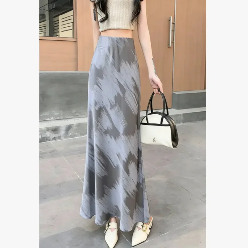 Women's Printed Satin Mermaid Skirt High Waist Elegant A-Line Long Skirt
Women's Printed Satin Mermaid Skirt High Waist Elegant A-Line Long Skirt