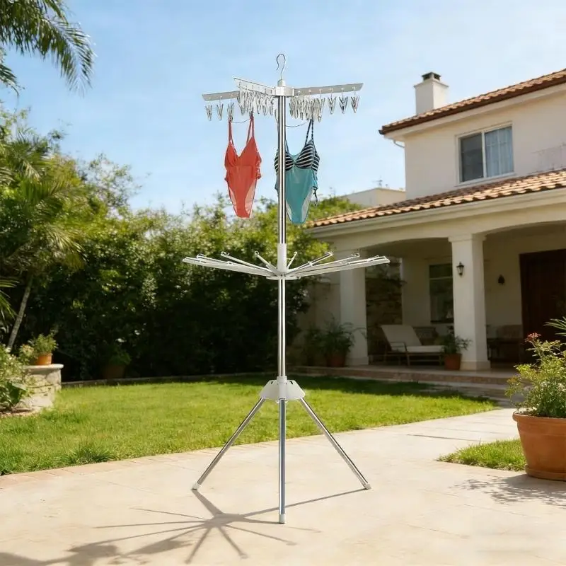 G6KF Untarnished and PRESENTATION Pliable Clothes Rack with Multiple Fasteners for Drying