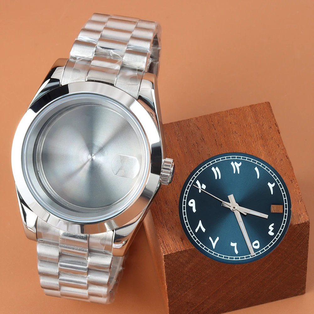 With Arabic Numerals 28.5mm NH35 Dial Hands 36mm 39mm Watch Case Sapphire Glass Presidential Bracelet For NH35 NH36 Movement
With Arabic Numerals 28.5mm NH35 Dial Hands 36mm 39mm Watch Case Sapphire Glass Presidential Bracelet For NH35 NH36 Movement