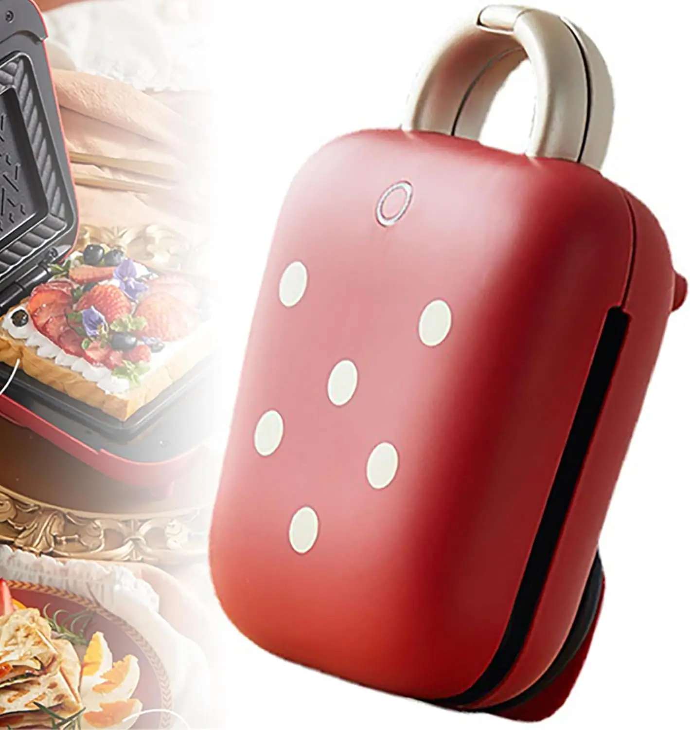 Stylish and Cute Sandwich Maker, Easy-to-Operate 3-min Breakfast Maker, 10mm Deeper Baking Pan+4 Steps to Make a Flying Saucer S 
Stylish and Cute Sandwich Maker, Easy-to-Operate 3-min Breakfast Maker, 10mm Deeper Baking Pan+4 Steps to Make a Flying Saucer S