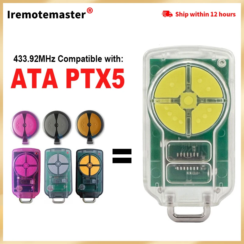 For ATA PTX-5v1 PTX5V2 PTX2 Garage Remote Control 433.92MHz Rolling Code 4 Buttons
For ATA PTX-5v1 PTX5V2 PTX2 Garage Remote Control 433.92MHz Rolling Code 4 Buttons