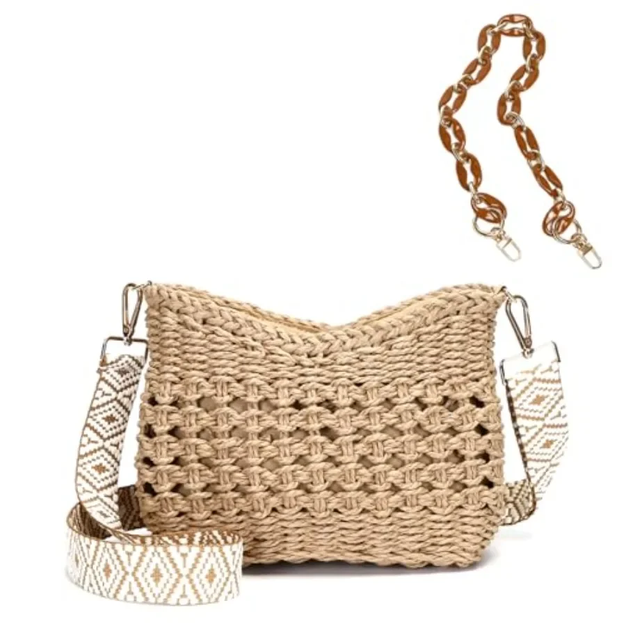 Herald Small Summer Crossbody Bags for Women, Beach Handmade Straw Woven Pocketbooks Handbag Shoulder Purse
Herald Small Summer Crossbody Bags for Women, Beach Handmade Straw Woven Pocketbooks Handbag Shoulder Purse