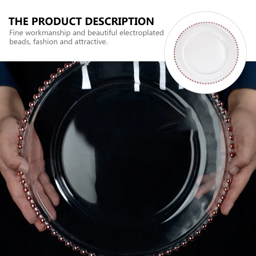 1Pcs Rose Gold Beaded Glass Plate Clear Premium Salad Dish Stackable Food Tray Fruit Snack Wedding Party Steak Dinner
1Pcs Rose Gold Beaded Glass Plate Clear Premium Salad Dish Stackable Food Tray Fruit Snack Wedding Party Steak Dinner