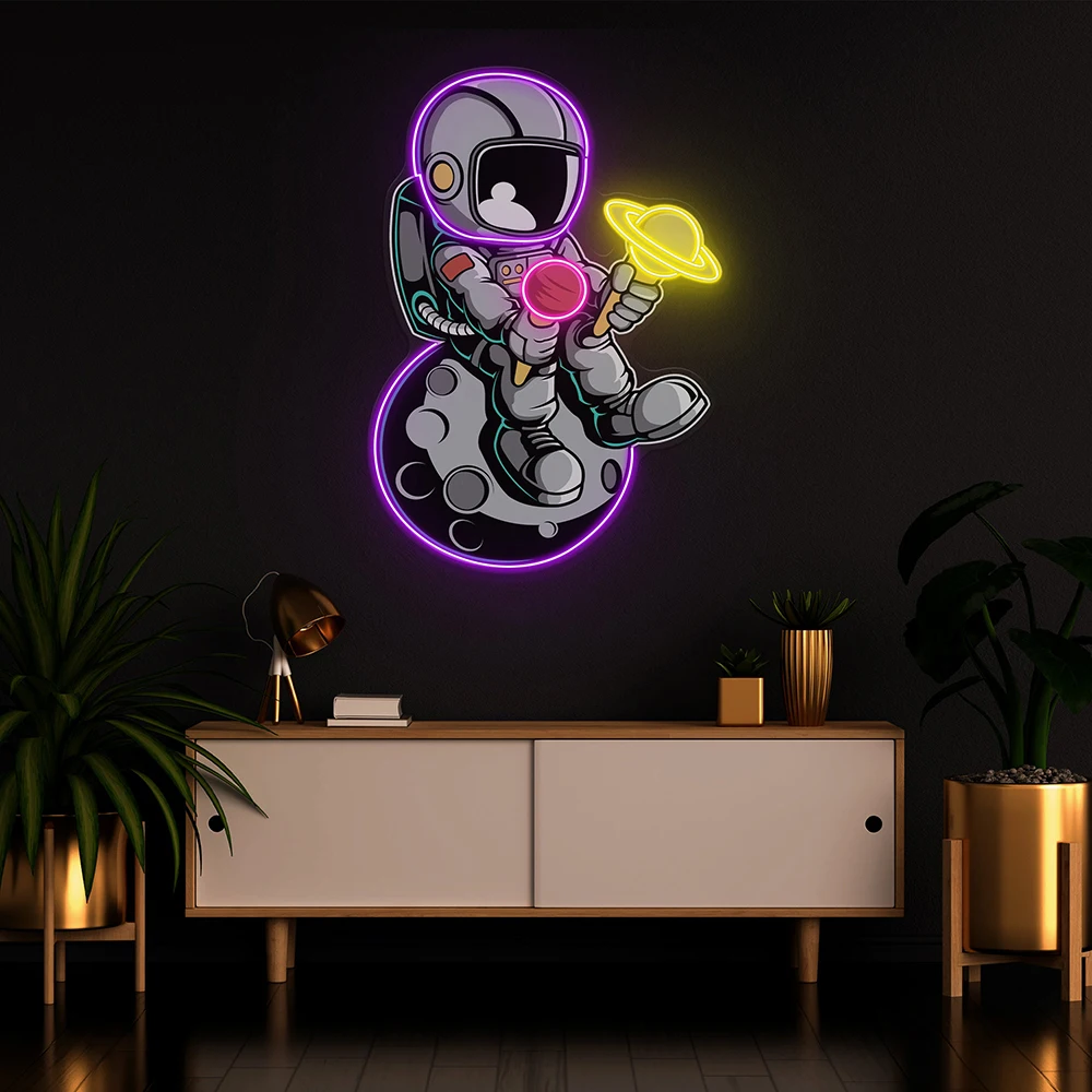 Astronaut With Ice Cream Artwork Led Neon Sign Light Aesthetic Decor for Ice Cream Shop Wall Art Neon Lights Custom Neon Signs
Astronaut With Ice Cream Artwork Led Neon Sign Light Aesthetic Decor for Ice Cream Shop Wall Art Neon Lights Custom Neon Signs