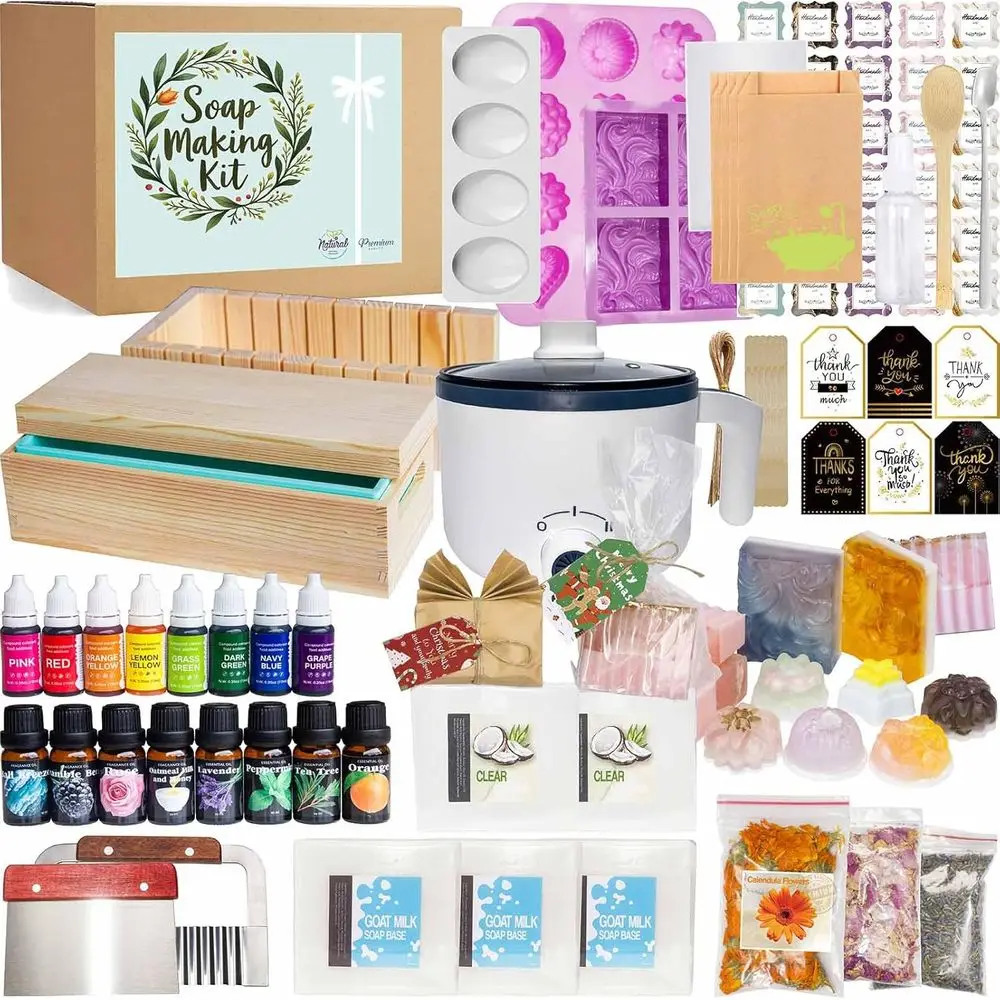 Mg Kit or Adults and Kids - Mg Supplies with Melter, 5 lb Melt & Pour Base, Loa Molds, Cutting Box, Sil
Mg Kit or Adults and Kids - Mg Supplies with Melter, 5 lb Melt & Pour Base, Loa Molds, Cutting Box, Sil