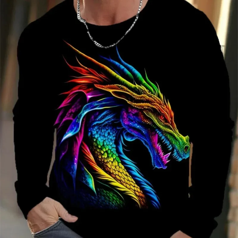 Cool Chinese Loong Pattern T Shirt For Men Retro Animal 3D Printed Tees Summer Casual Long Sleeves O-Neck Tops Loose T-Shirts
Cool Chinese Loong Pattern T Shirt For Men Retro Animal 3D Printed Tees Summer Casual Long Sleeves O-Neck Tops Loose T-Shirts