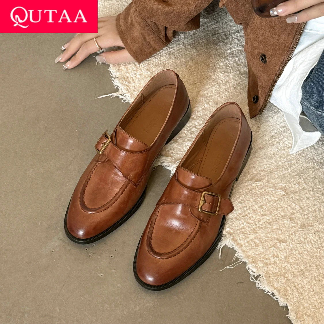 QUTAA 2025 Women Fashion Shoes Chunky Low Heeled Spring Comfort Oxford Summer Genuine leather Casual Pumps Shoe Woman Size 34-39
QUTAA 2025 Women Fashion Shoes Chunky Low Heeled Spring Comfort Oxford Summer Genuine leather Casual Pumps Shoe Woman Size 34-39