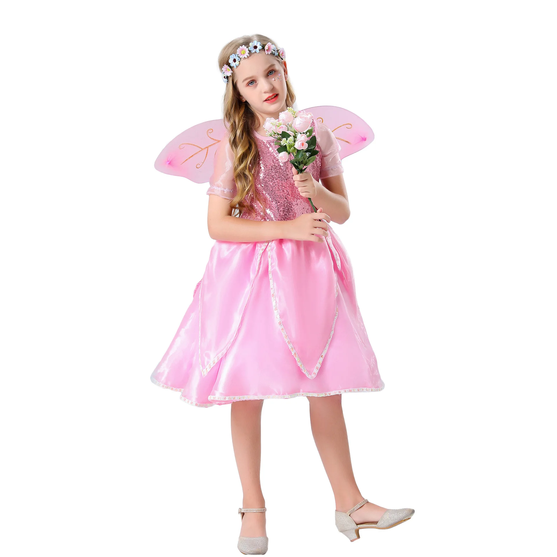 Pink Angel Halloween Costume with Wings Princess Snow White Dress Children's Fashionable Traditional National Stage Costume
Pink Angel Halloween Costume with Wings Princess Snow White Dress Children's Fashionable Traditional National Stage Costume