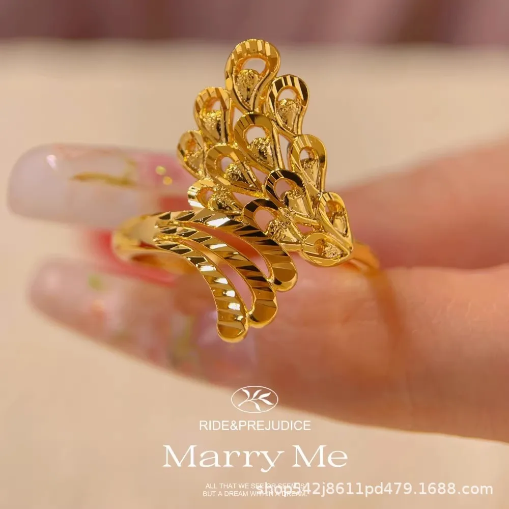 Luxury 24K 9999 Pure Gold real gold New Phoenix Feather Women's Opening Ring
Luxury 24K 9999 Pure Gold real gold New Phoenix Feather Women's Opening Ring