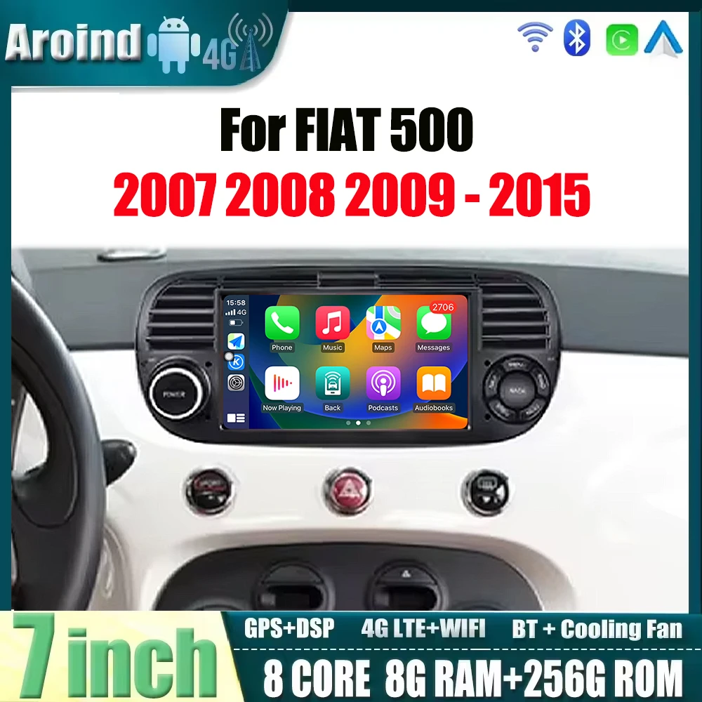 7 inch Car Radio For FIAT 500 2007 2008 2009 - 2015 GPS Navigation Android Auto Carplay Multimedia Player Fan 4G Wifi BT DSP
7 inch Car Radio For FIAT 500 2007 2008 2009 - 2015 GPS Navigation Android Auto Carplay Multimedia Player Fan 4G Wifi BT DSP