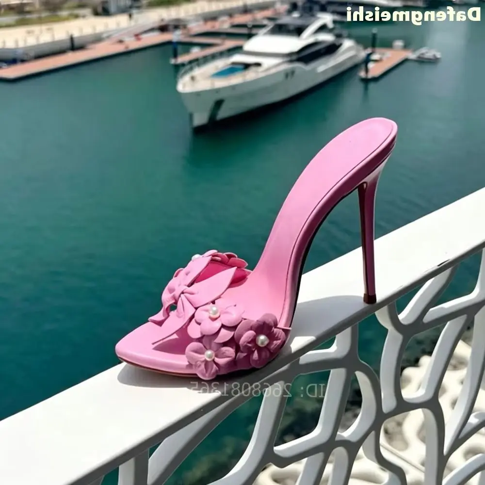 Women Pink Pearl Flower Bow Decor Stiletto Heel Mules Slippers 2026 Summer Open Toe Slip-On Sandals Party Fashion Wedding Shoes
Women Pink Pearl Flower Bow Decor Stiletto Heel Mules Slippers 2026 Summer Open Toe Slip-On Sandals Party Fashion Wedding Shoes
