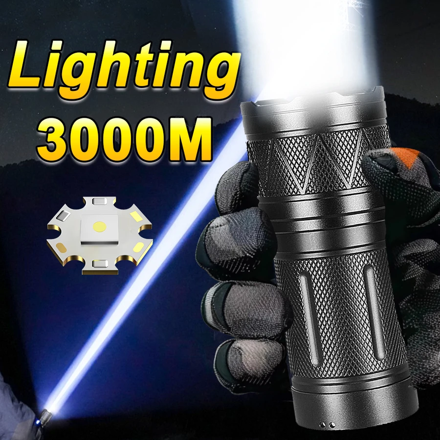 3000M Super Bright Flashlight High Power LED Flashlights Waterproof Zoom Torch Rechargeable Torch Light Outdoor Camping Lantern
3000M Super Bright Flashlight High Power LED Flashlights Waterproof Zoom Torch Rechargeable Torch Light Outdoor Camping Lantern
