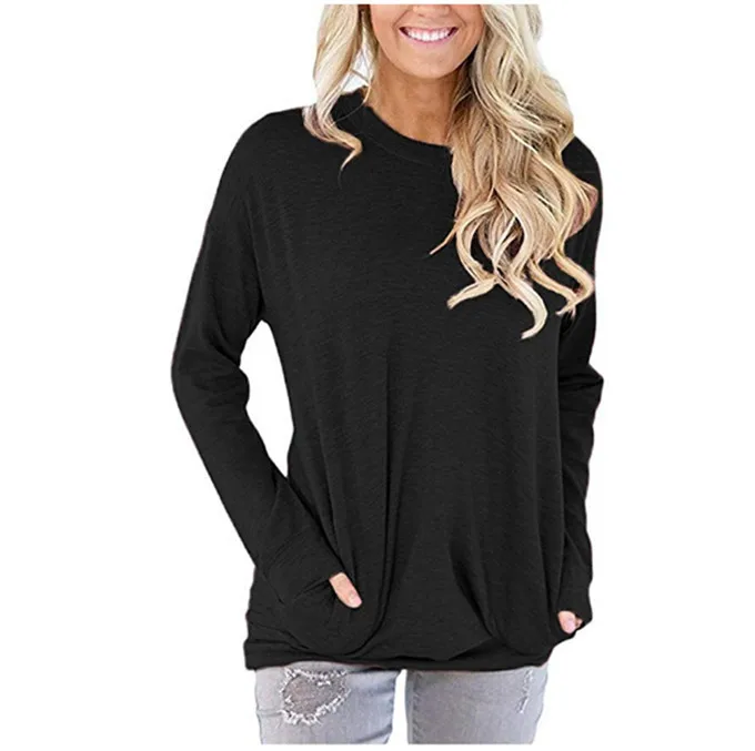 2022 hot sale autumn and winter new topsPopular women's long-sleeved pocket T-shirts
2022 hot sale autumn and winter new topsPopular women's long-sleeved pocket T-shirts