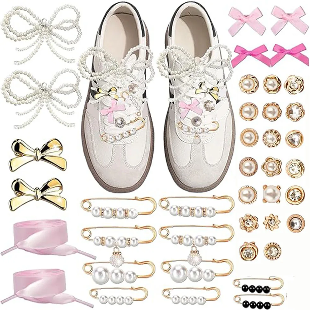 40Pcs Shoe Charms Shoe Jewelry for Sneakers and sock, Ribbon Shoe Laces Charms with Bows/Clips/Pins/Jewelry,Pink Shoe Accessorie
40Pcs Shoe Charms Shoe Jewelry for Sneakers and sock, Ribbon Shoe Laces Charms with Bows/Clips/Pins/Jewelry,Pink Shoe Accessorie