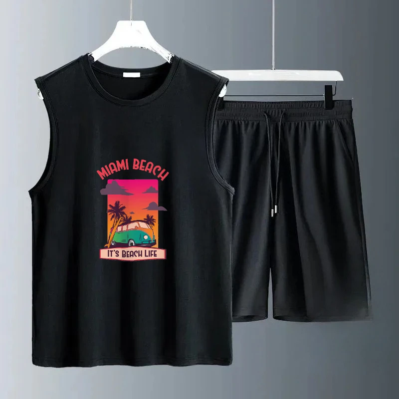 2025 Summer Casual Pink sunset bus print Men's Sets Sleeveless Daily Wear Lightweight Comfortable Outfit for Men suits gym sets 
2025 Summer Casual Pink sunset bus print Men's Sets Sleeveless Daily Wear Lightweight Comfortable Outfit for Men suits gym sets