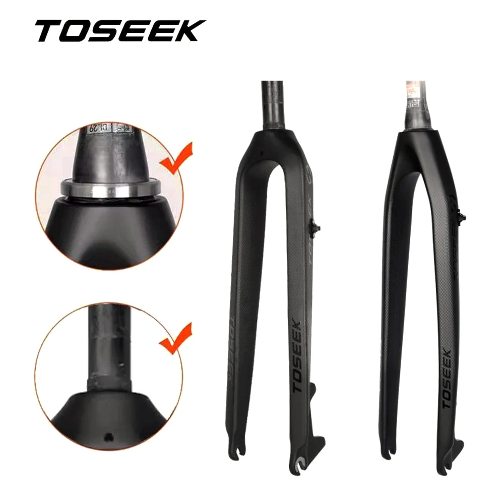 TOSEEK T800 Carbon Fiber Bicycle Mountain Front Fork MTB Bike Fork 26/27.5/29 inch Steerer Tube Straight or Tapered QR 9*100mm
TOSEEK T800 Carbon Fiber Bicycle Mountain Front Fork MTB Bike Fork 26/27.5/29 inch Steerer Tube Straight or Tapered QR 9*100mm