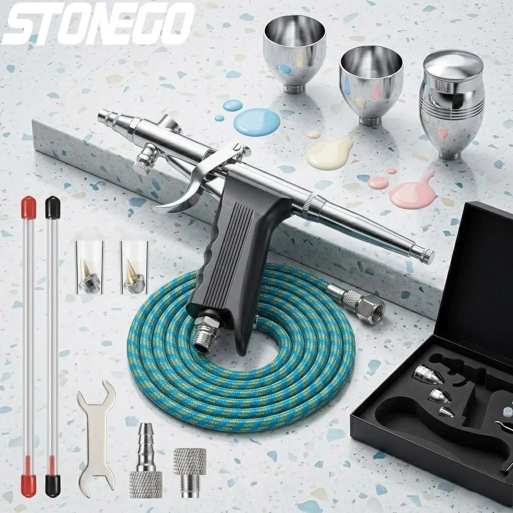 Professional Dual Action Airbrush Kit 03mm 05mm 08mm Needles 2cc 5cc 13cc Paint Cups Nail Art Cake Decorating Tattoo
Professional Dual Action Airbrush Kit 03mm 05mm 08mm Needles 2cc 5cc 13cc Paint Cups Nail Art Cake Decorating Tattoo