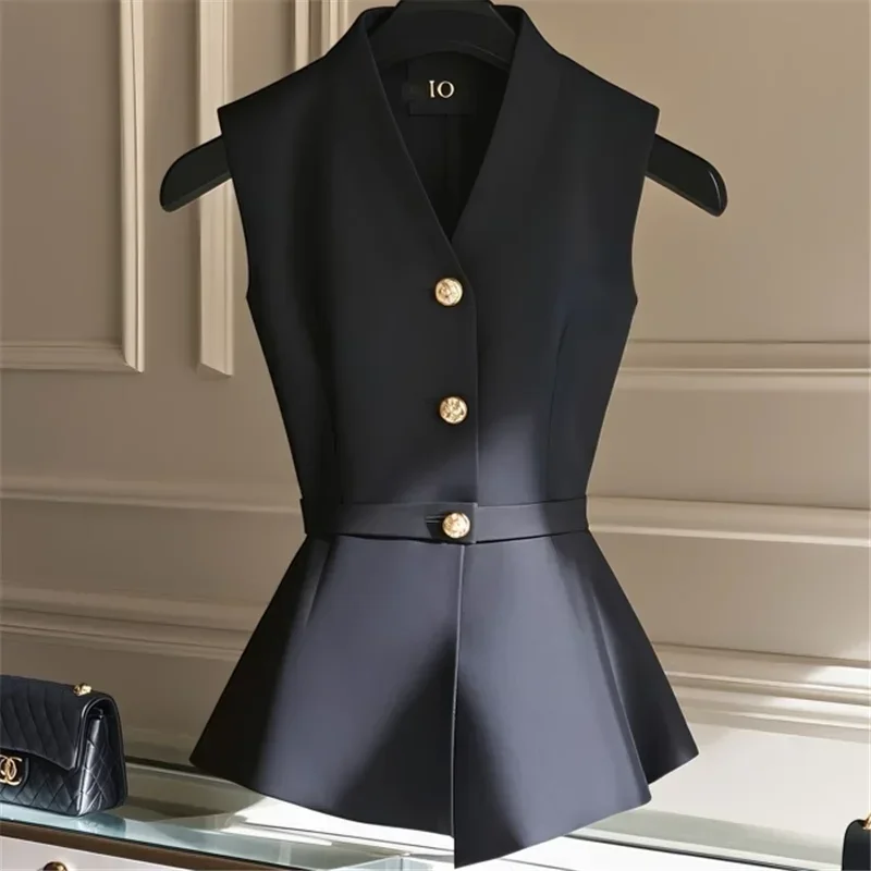 New Spring Autumn High End Slim Vest Women V-neck Sleevelss Single Breasted Elegant Office Lady Jacket Coat Irregular Tank Tops
New Spring Autumn High End Slim Vest Women V-neck Sleevelss Single Breasted Elegant Office Lady Jacket Coat Irregular Tank Tops