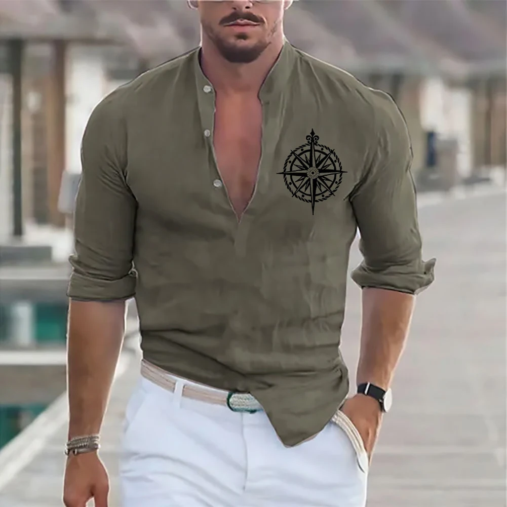 Men Casual Long Sleeve Shirt Stand Collar Tops Blouse Beach Button-Down T Shirts
Men Casual Long Sleeve Shirt Stand Collar Tops Blouse Beach Button-Down T Shirts
